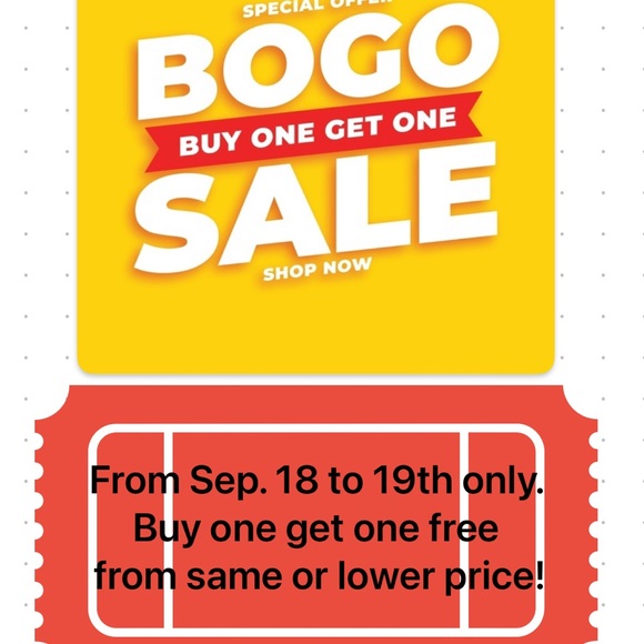 BOGO Sale September 18 & 19 only, buy one get one free, see conditions below - Picture 1 of 2